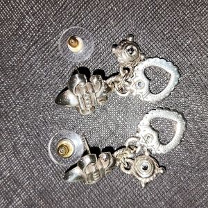 Brighton Heart Crown Fluer De Lis Post Earrings